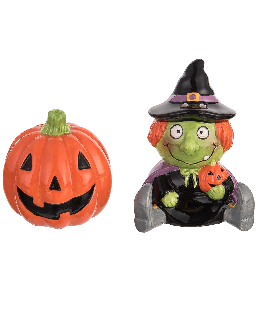 Halloween Pumpkin & Witch Salt & Pepper Shaker ★ Karneval Universe