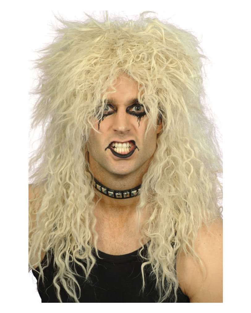Perücke Damen Herren Halloween Karneval wild Wave Punk 80er Hardrock Blond 