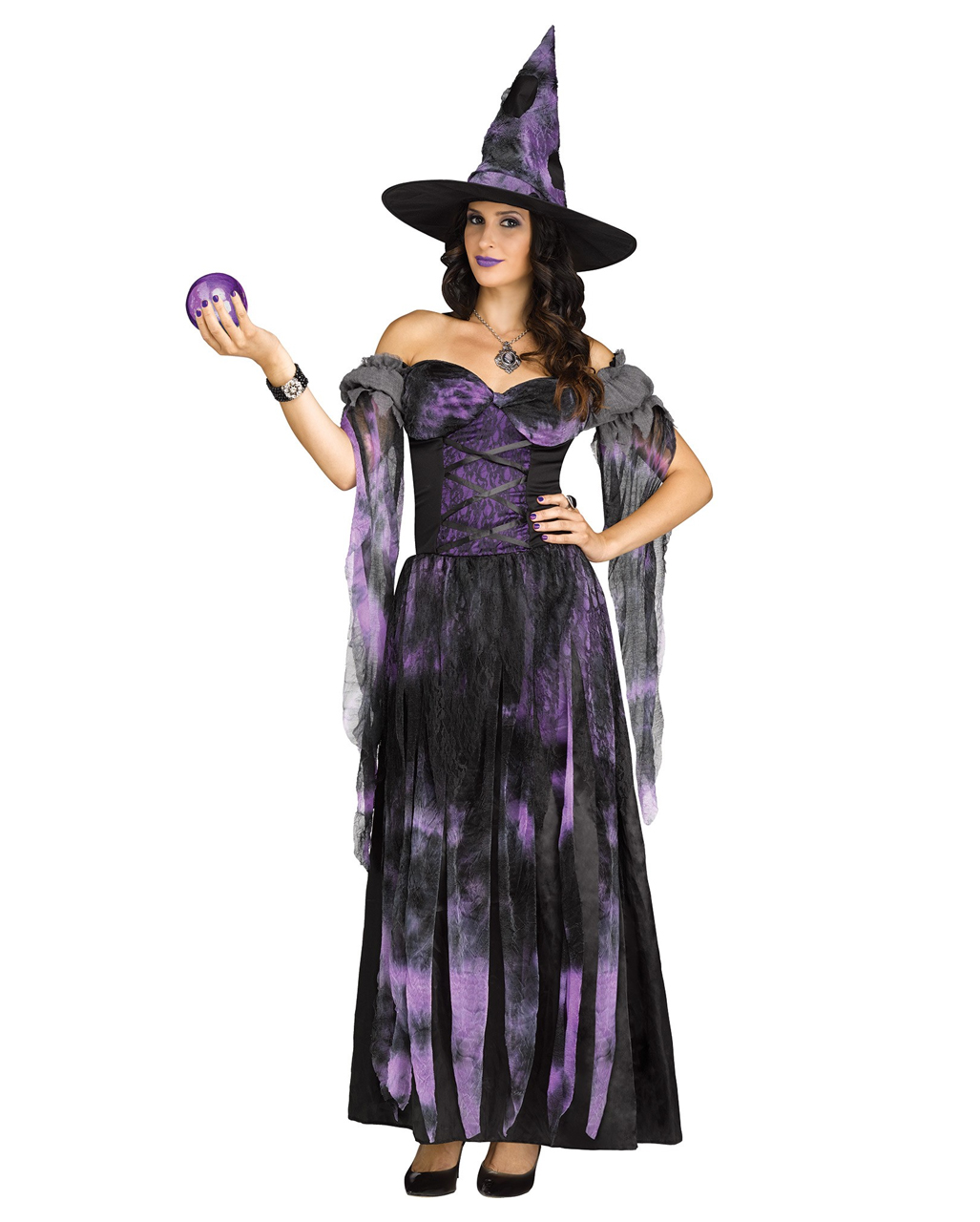 Damen Kostüm Hexe Kleid Halloween Karneval Fasching WIL 