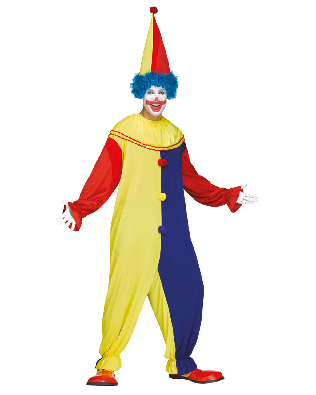 Herren Kostüm Clown Weste Fliege Hut Karneval Fasching Smi 