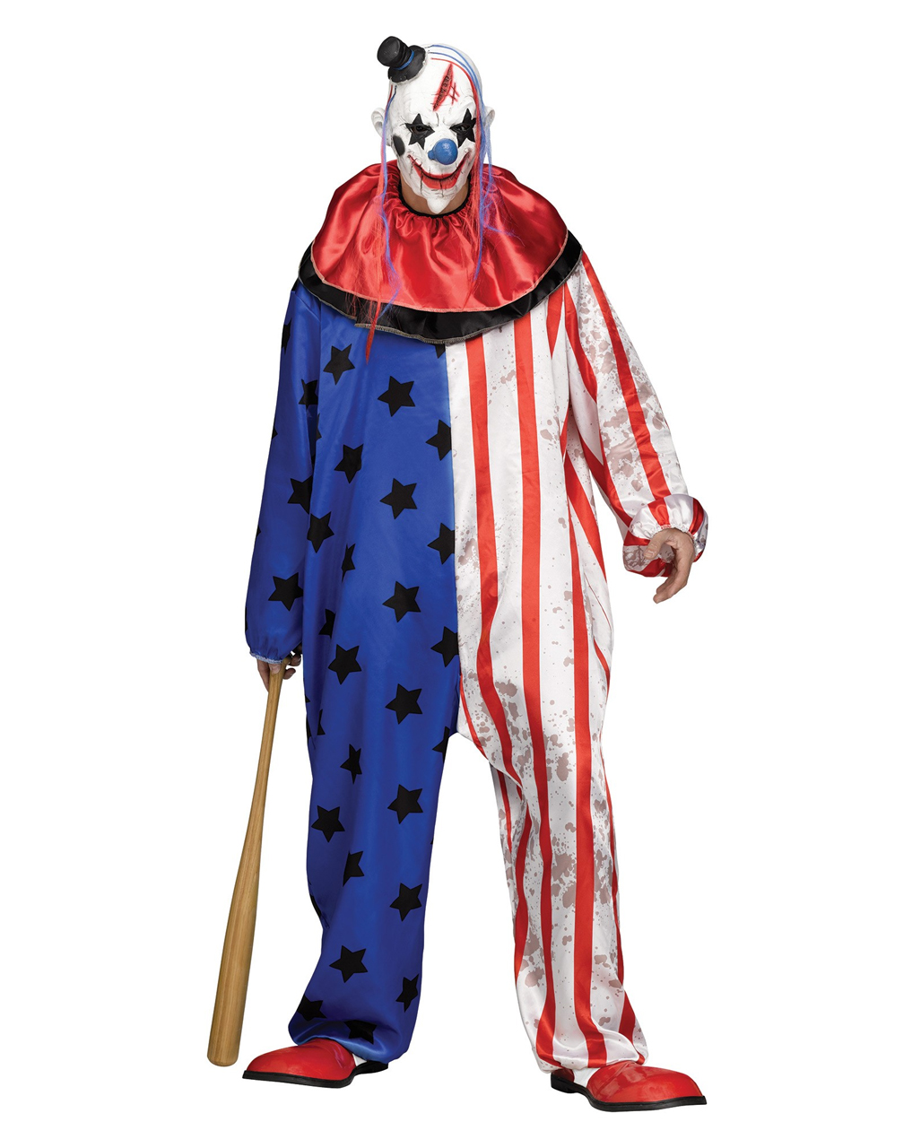 Herren Karneval Fasching Halloween Gr Horror Clown Kostüm mit Maske 50 52 54 