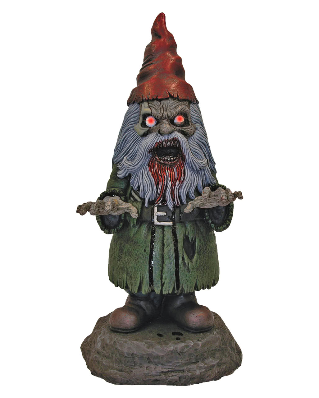 Horror Garden Gnome With Led Eyes Halloween Decoration