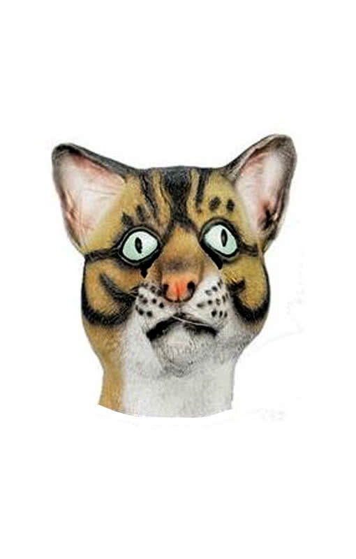 grip passie Groene achtergrond Katzen Latex Maske | Tiermasken aus weichem Latex | Karneval Universe