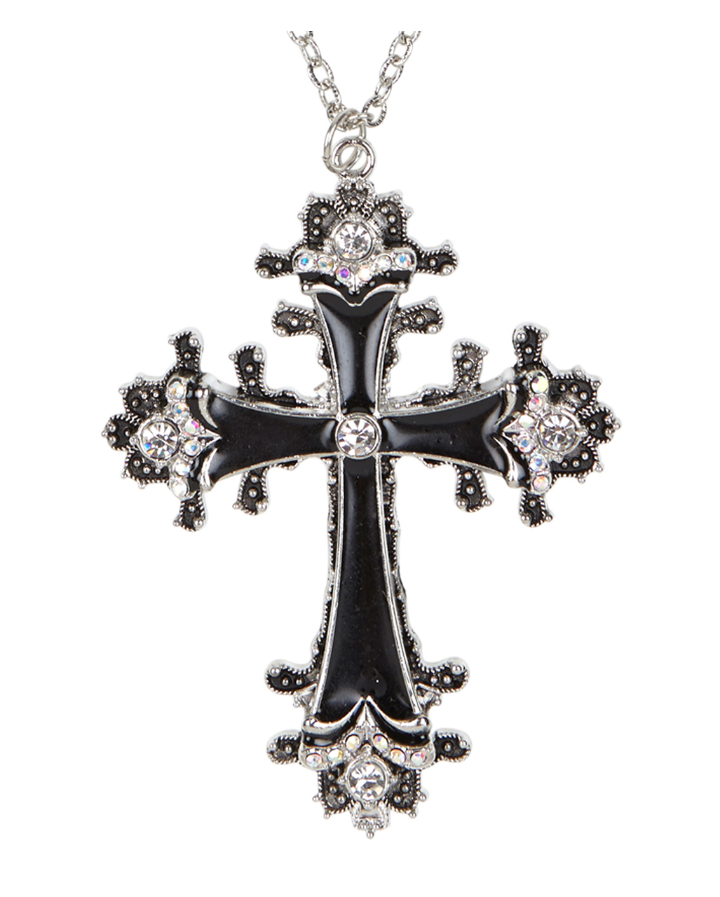 1 Paar Gothic Stil Schwarz Kreuz Halskette Mit Schwebenden