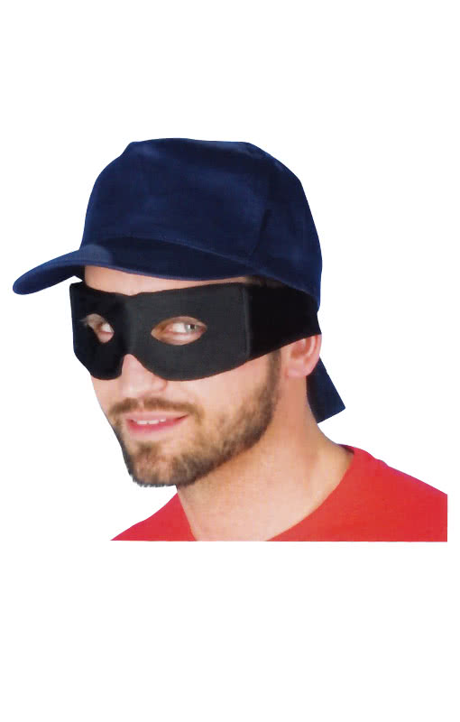 Panzerknacker Maske schwarz | schwarze Zorro-Maske mit Bänder