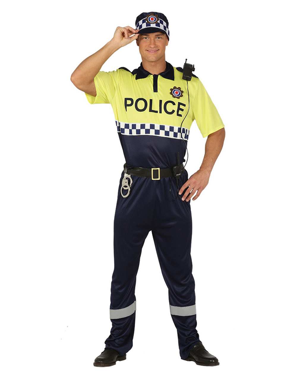 Polizist Kostüm Herren Polizei Schlagstock Karneval Fasching Mottoparty K