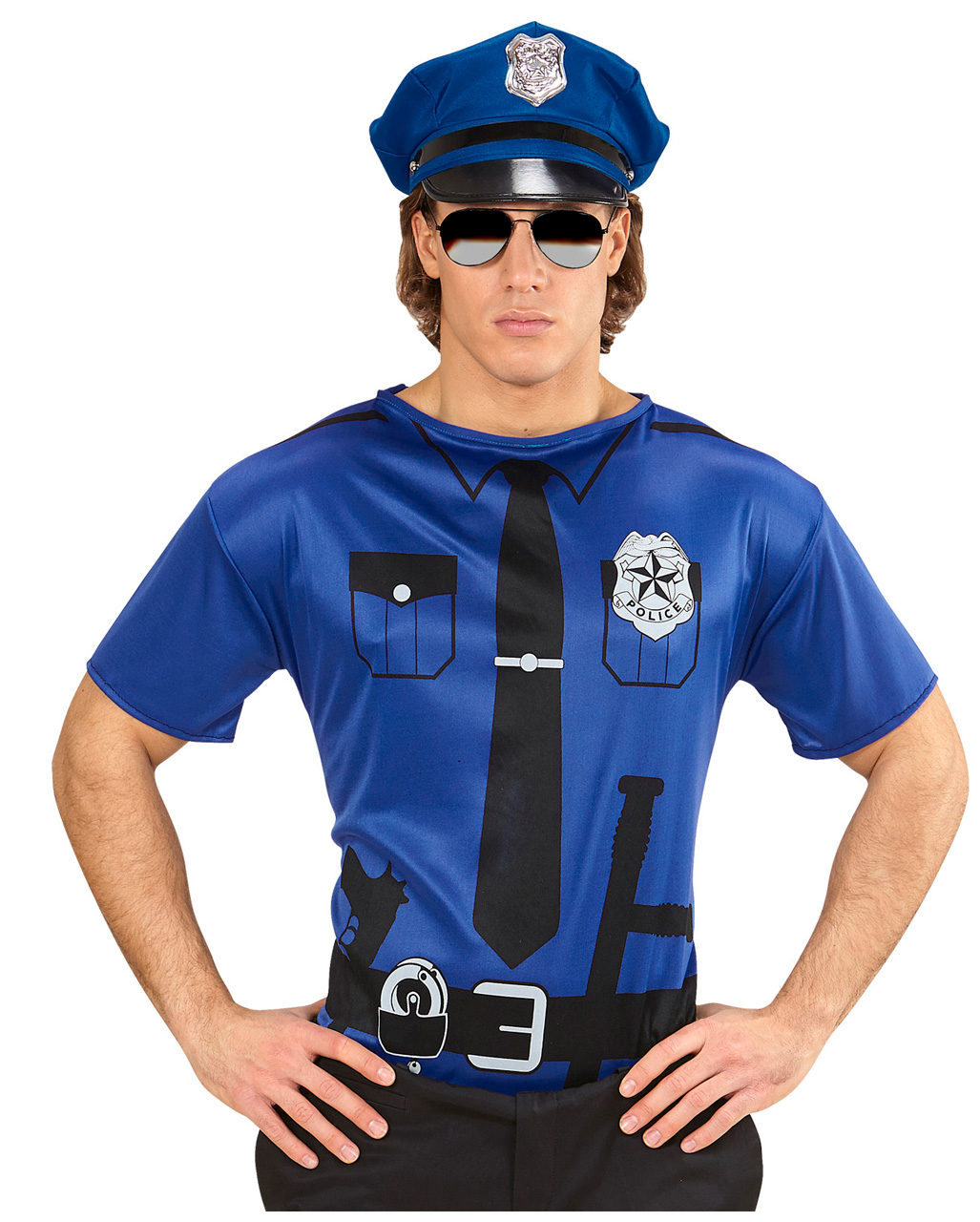 Polizei Uniform Kostüm Polizist XL Polizeiuniform US Cop Polizisten Verkleidung 