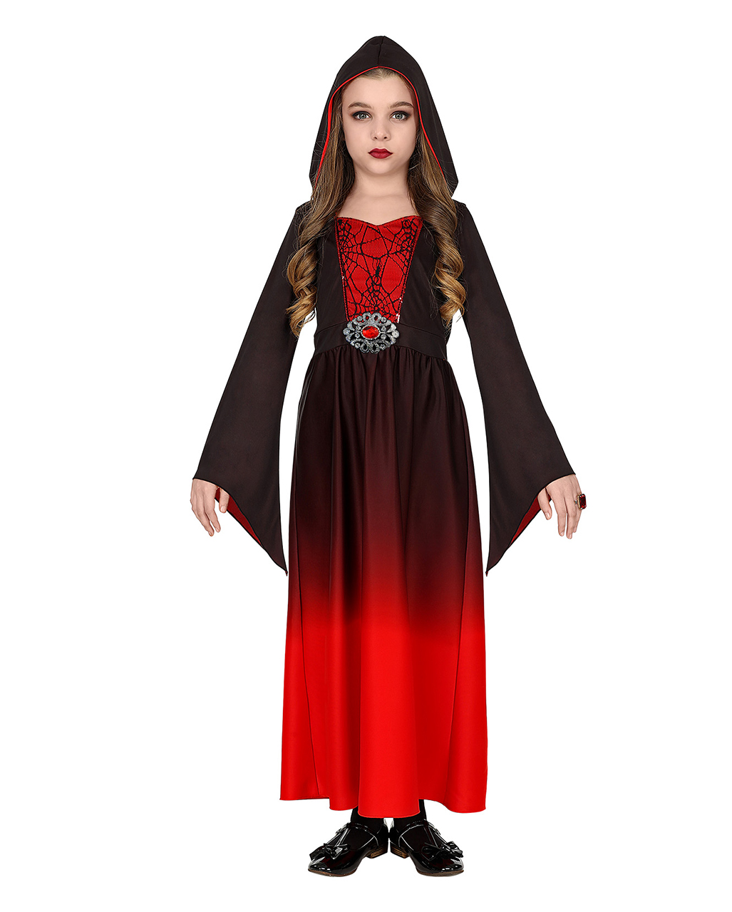 Rotes Gothicgirl Kostum Fur Kinder Fur Halloween Karneval Universe