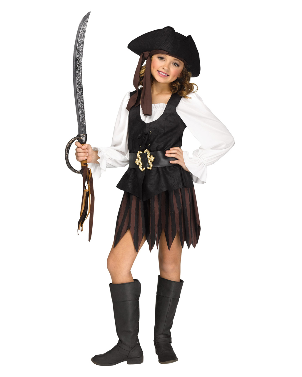 Smi Karneval Kinder Kostüm Gothic Piratin Piraten Mädchen 