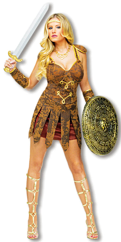 Sexy Gladiator Costume Brown -Roman Fancy Dress-Sexy Costumes-Amazon ...