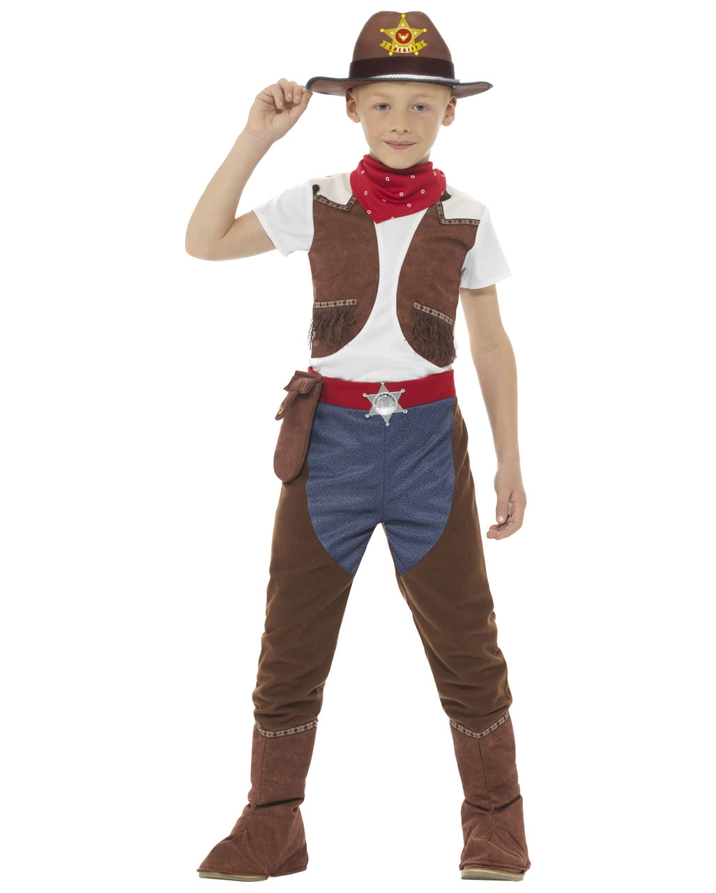 Karneval Kinder Kostüm Deputy Weste Cowboy Fasching 