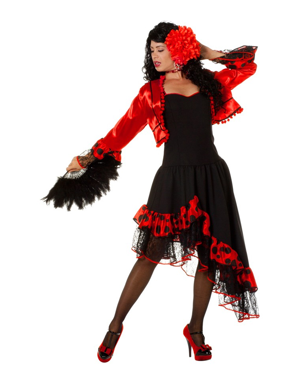 WIL Damen Kostüm roter Rock Spanierin Karneval Fasching 