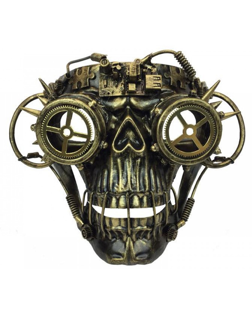 Maske mit Coole Maske goldener Totenkopf Schädel Geschenk Joint