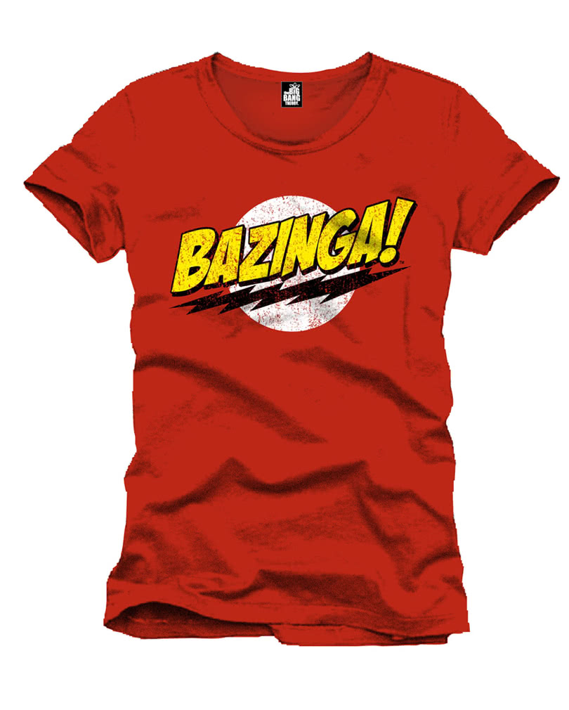 The Big Bang Theory Bazinga T-Shirt as licensed products of funny TV Nerds  | - Karneval Universe