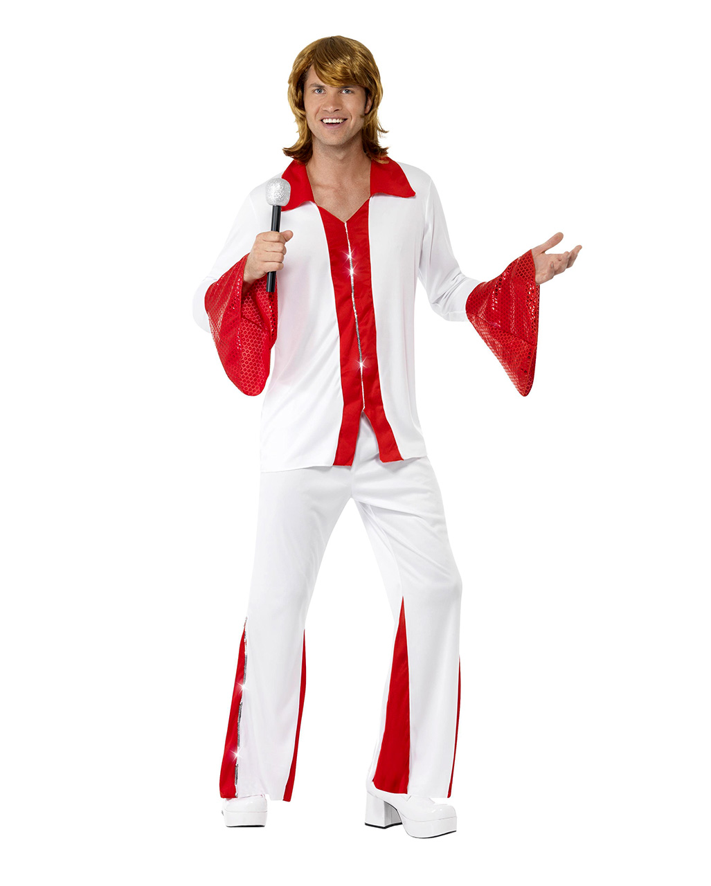 Womens 1970s Super Trooper Red Abba Style Costume