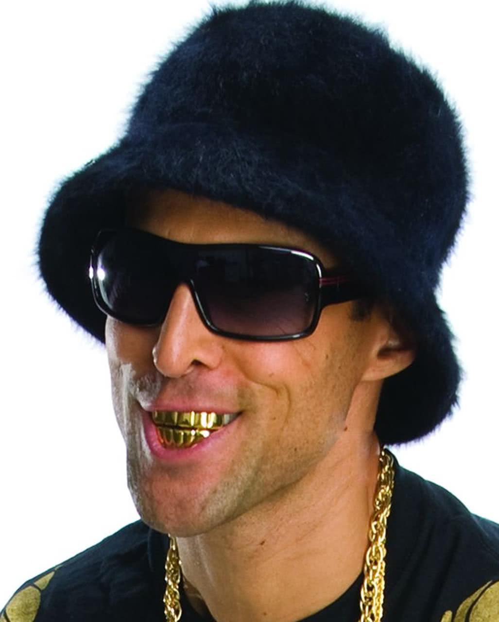 Rapper Zähne Gold Grillz als Fake Gebiss Karneval Universe
