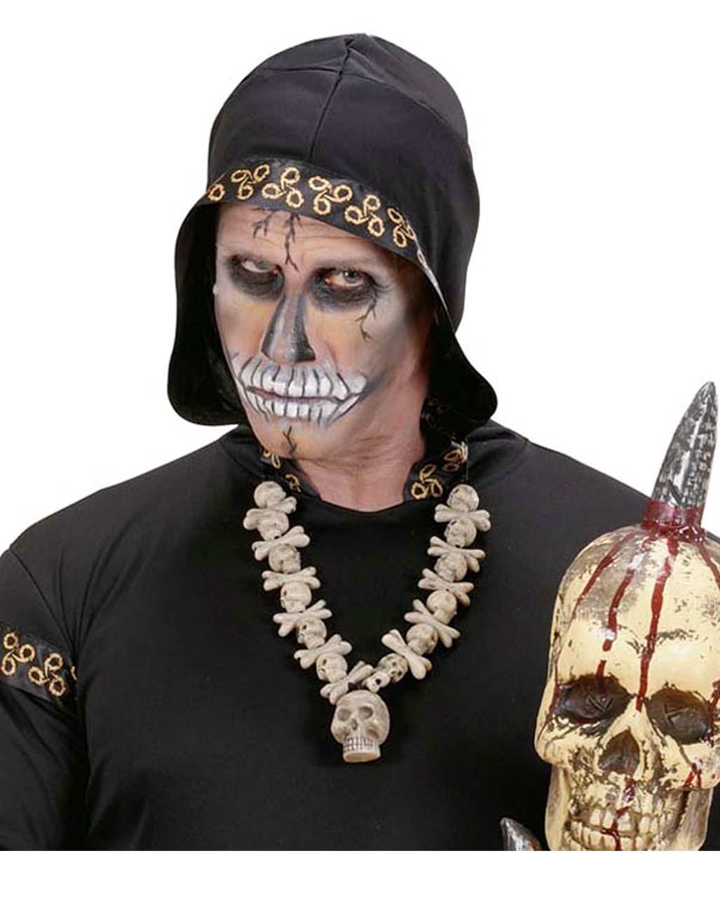 Bone Necklace With Skull | costume accessory | - Karneval Universe