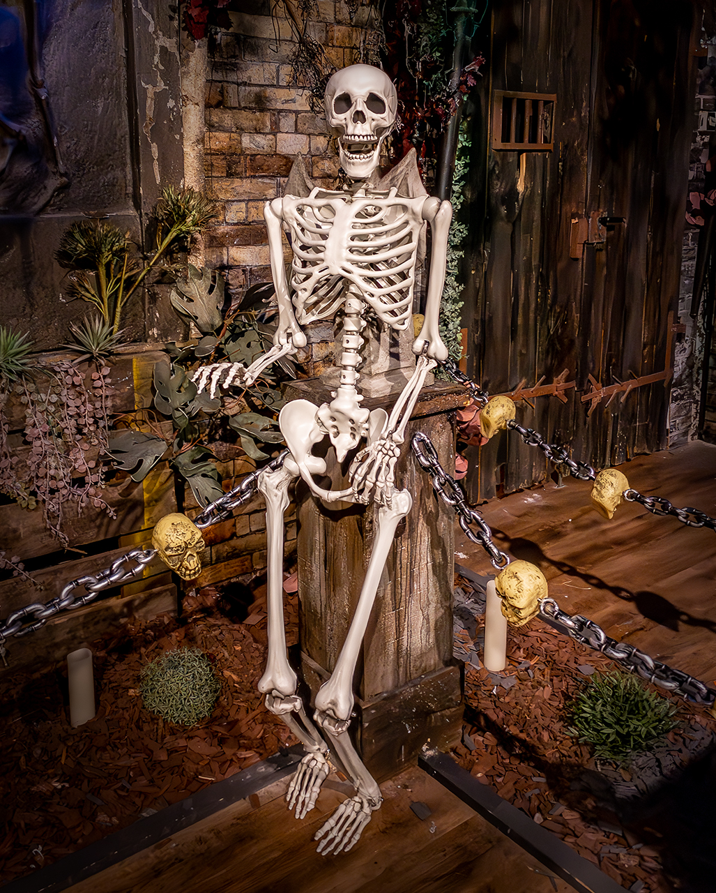 Biegsames Skelett 160cm als Halloween Deko