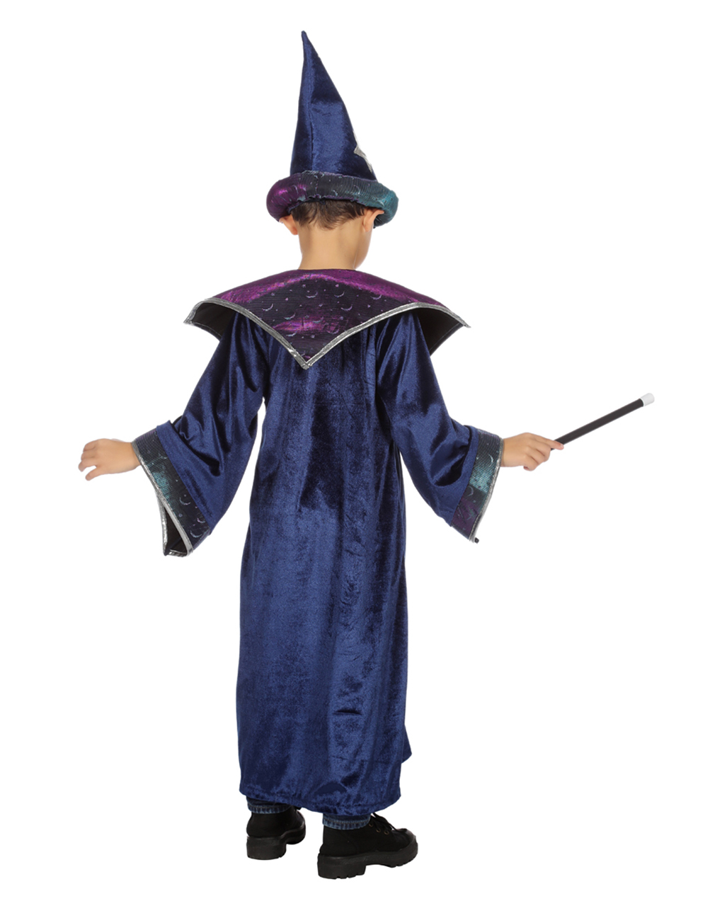 Magier Umhang mit Hut Zauberer Kostüm Set Kinder Hexer Kinderkostüm Zauberin 