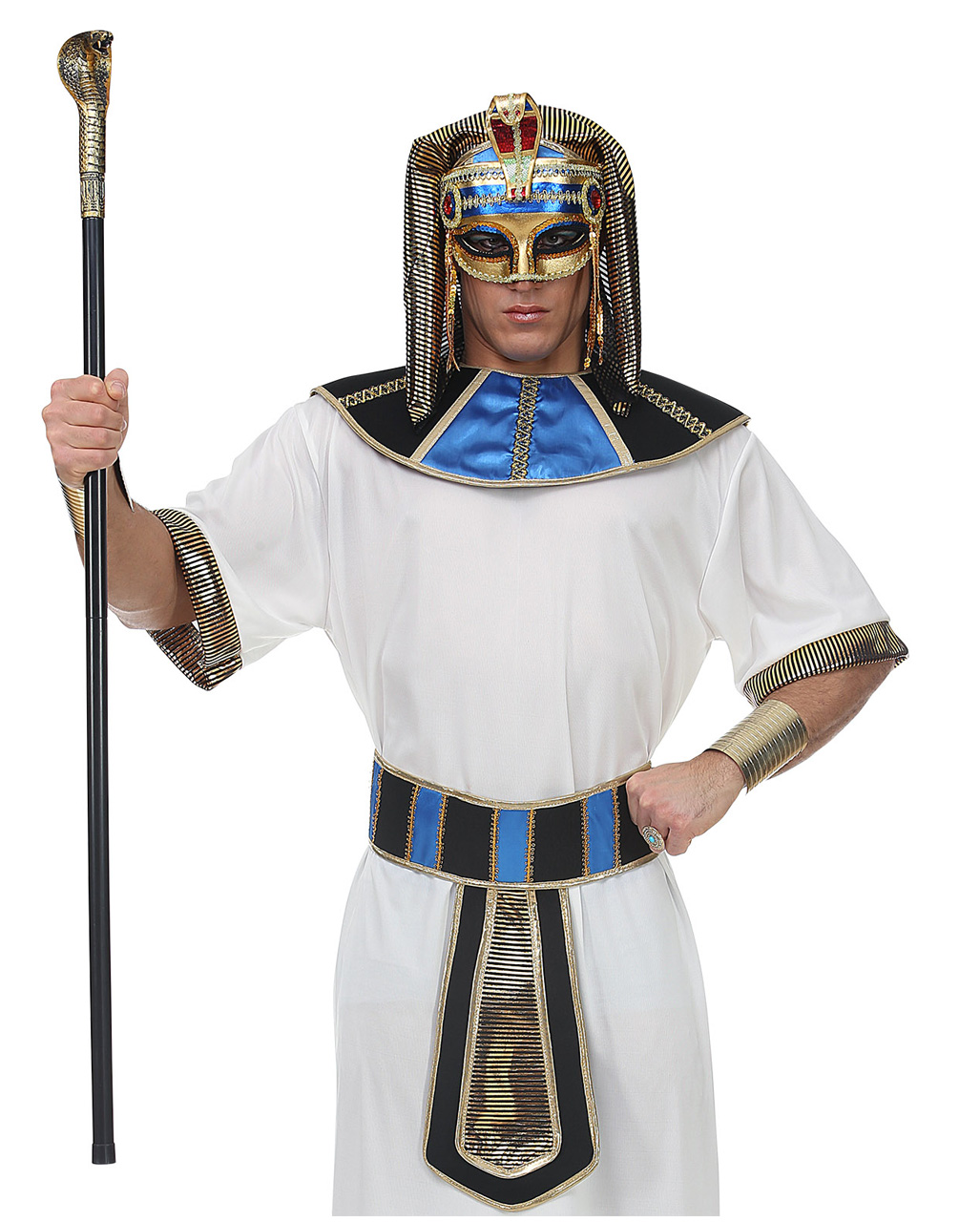 Zubehör für Karneval Fasching & Mottopar Pharaonen Schlangen Zepter 110cm NEU 