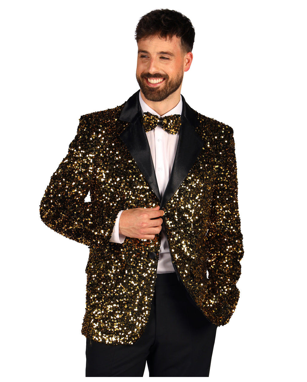 Produktbild von Glitzer Jacke Damen Blazer Damen Einfarbig Pailettenjacke Mit Revers Party Outwear Cardigan Glitzerjacke Glänzend Jacken Karneval Kostüm Teenager Mädchen