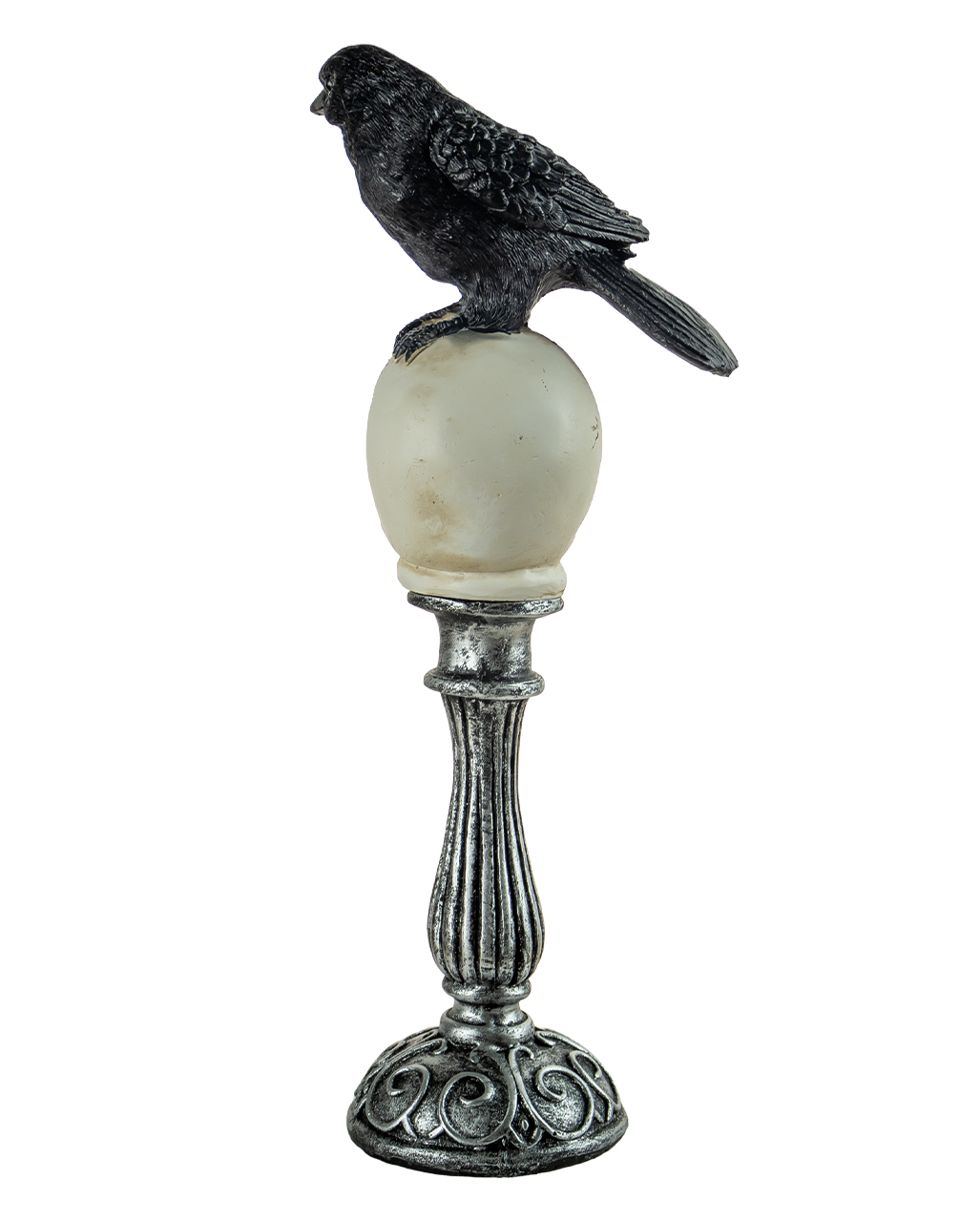 Totenschädel Büste mit Rabe & LED Beleuchtung 31cm ★ | Karneval Universe